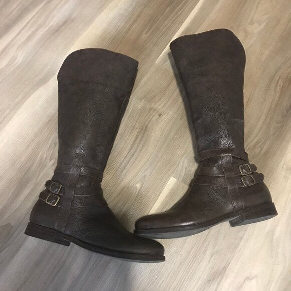Blakely Ladies Dark Brown Tall Leather Riding Boots Size 8 - Picture 1 of 7